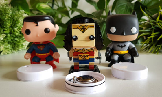 Superman, Batman and Wonder Woman with RuuviTags